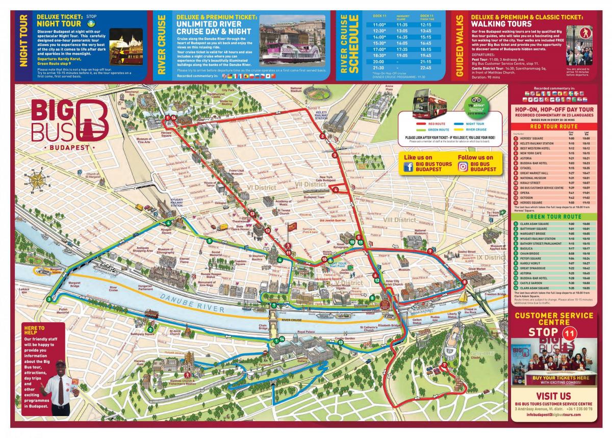 Будапешт большой автобусный тур карте
