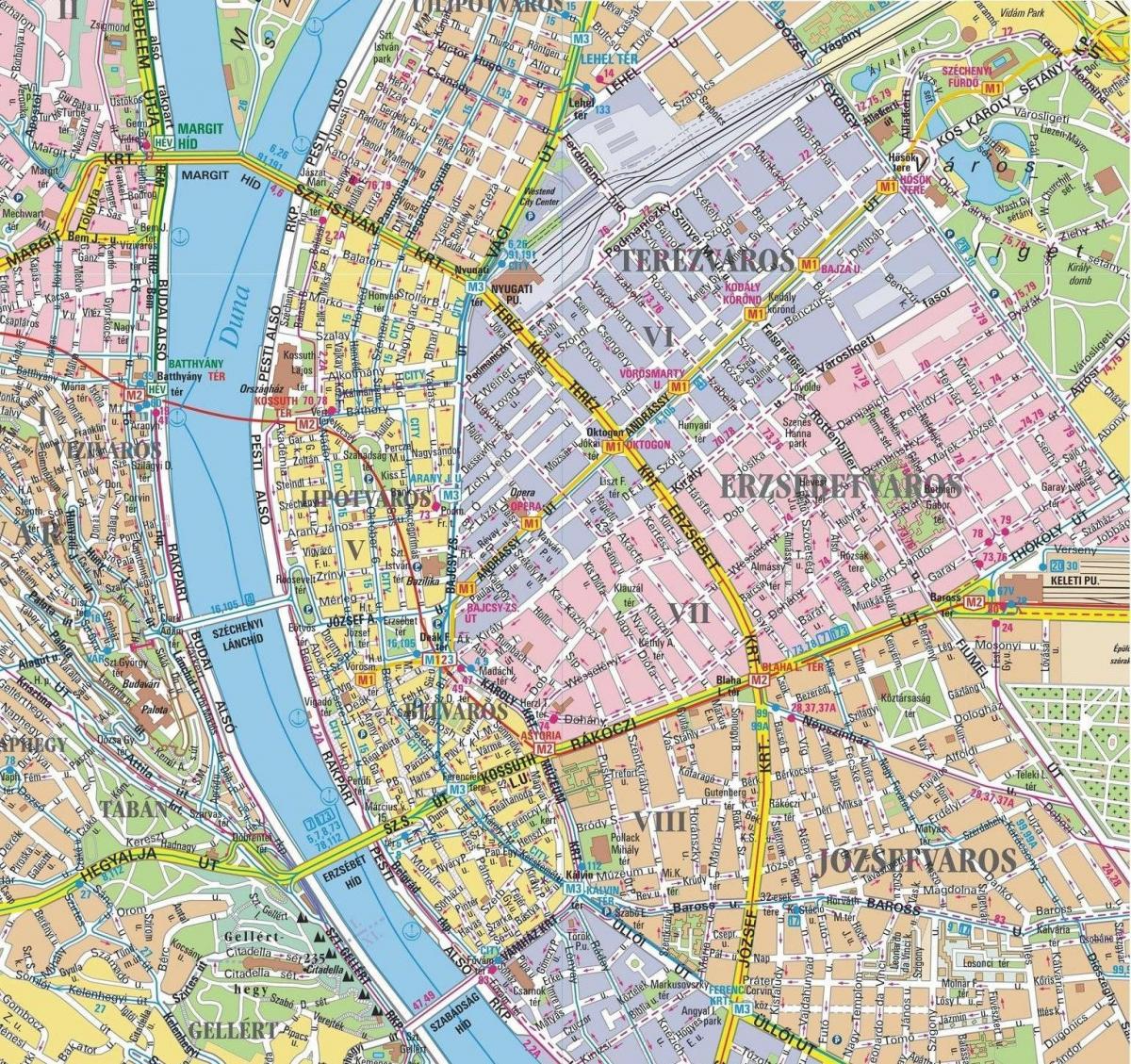 карта районов в Будапеште