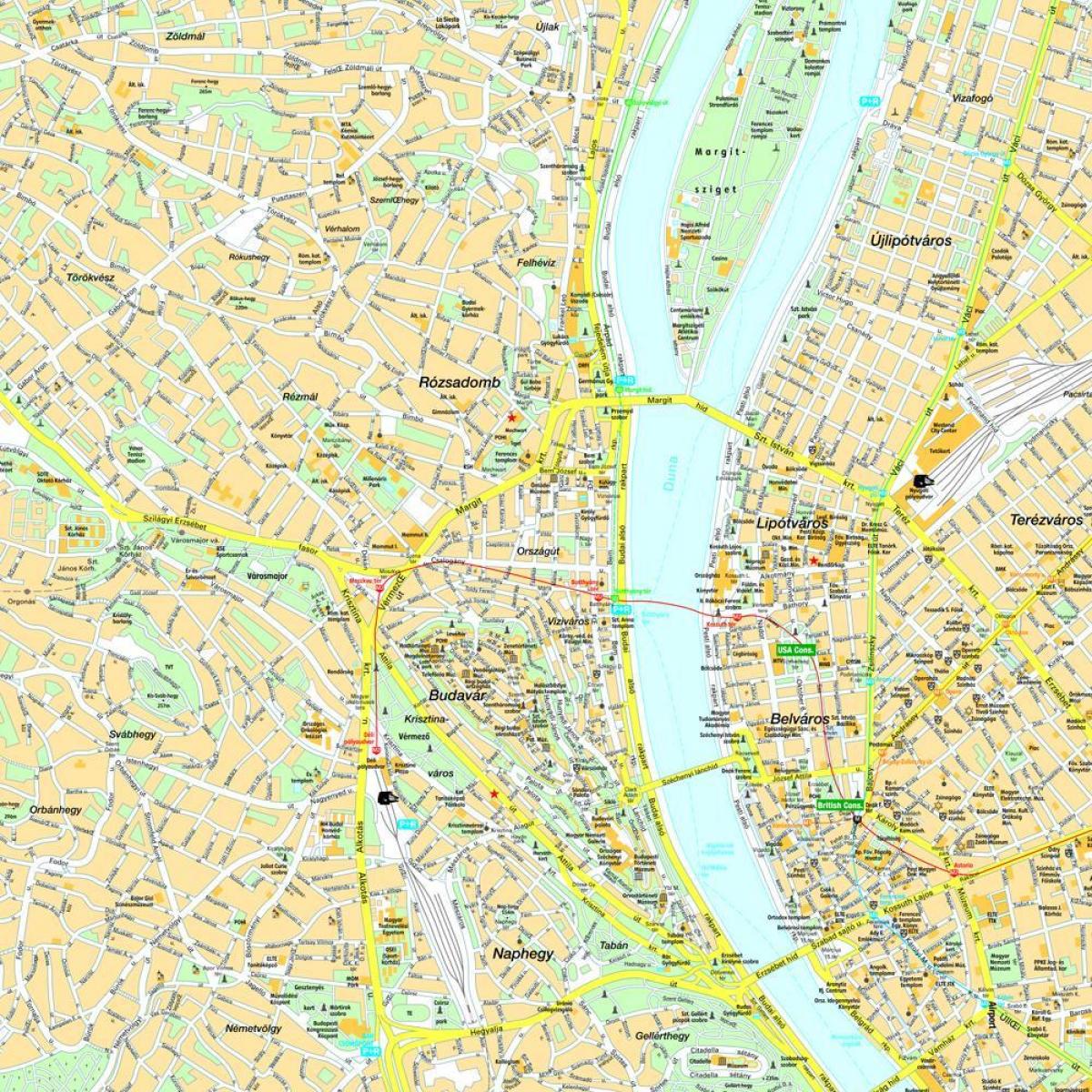карта Будапешта и окрестностей