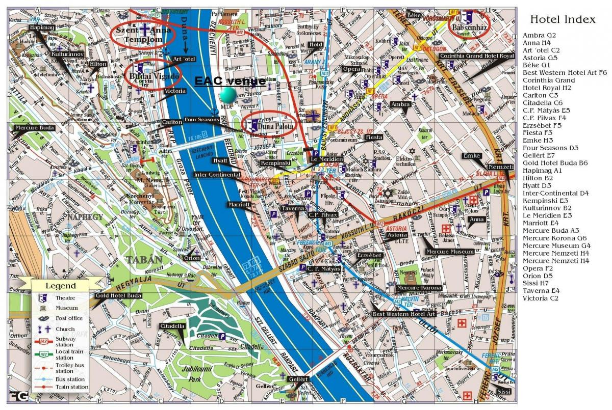 карта отеля Hilton Будапешт