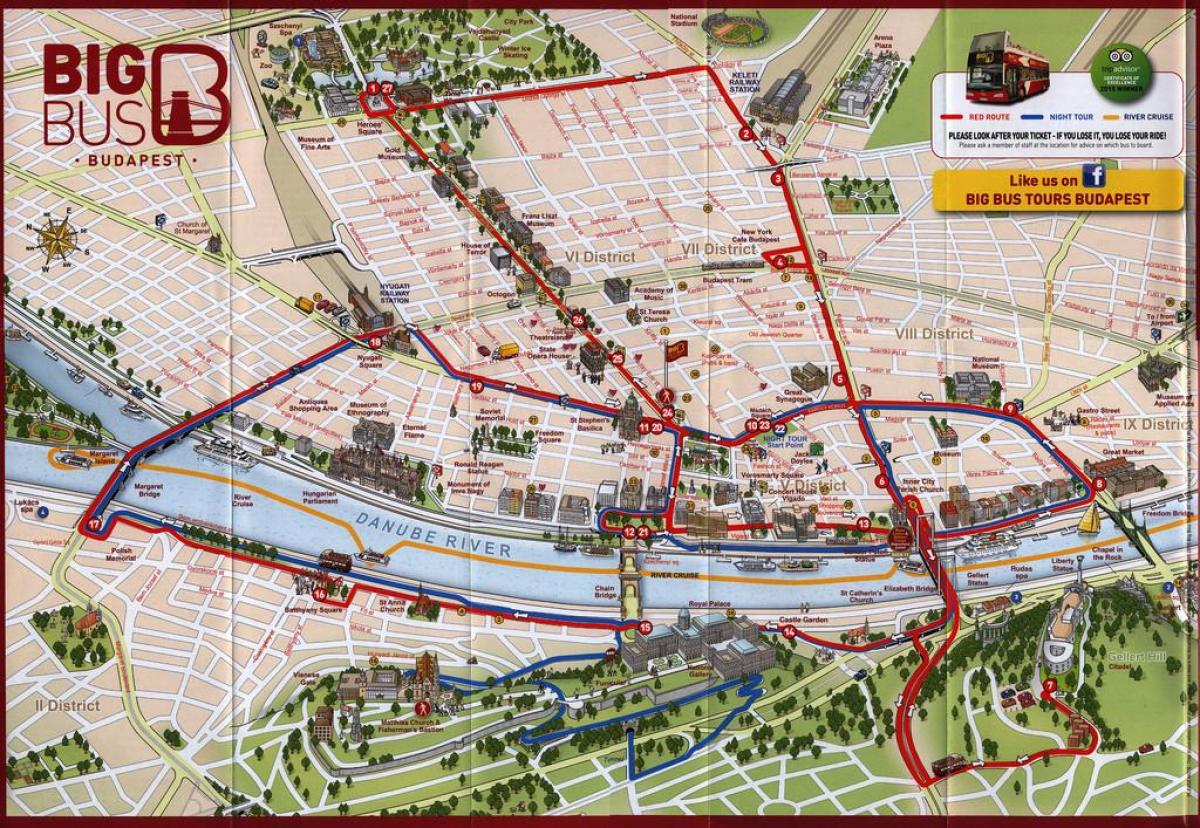 большие автобусные туры Будапешт карте
