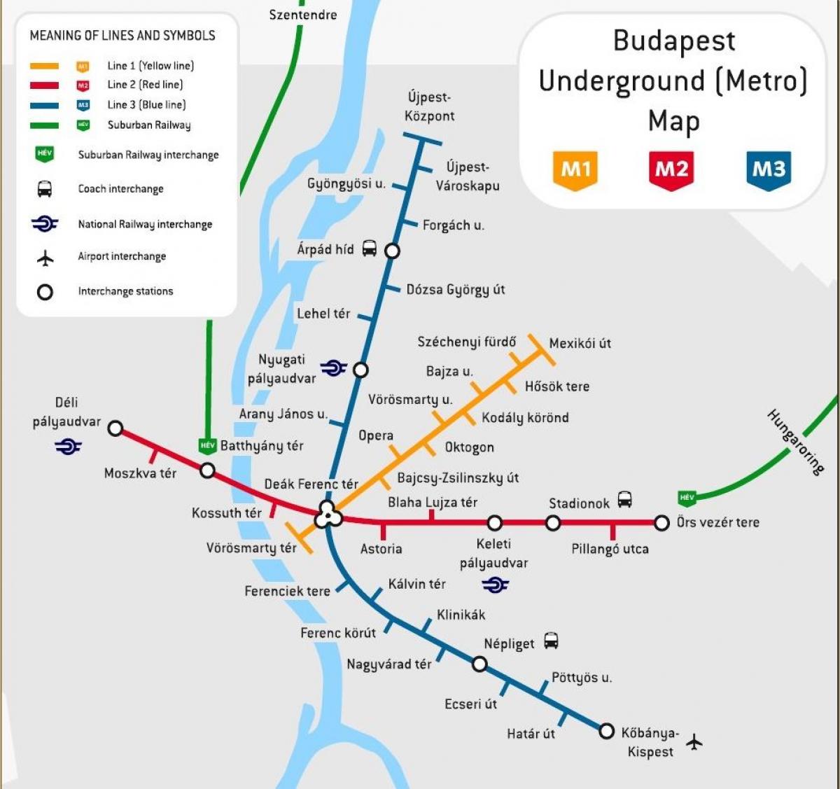 карта метро Будапешта Венгрия