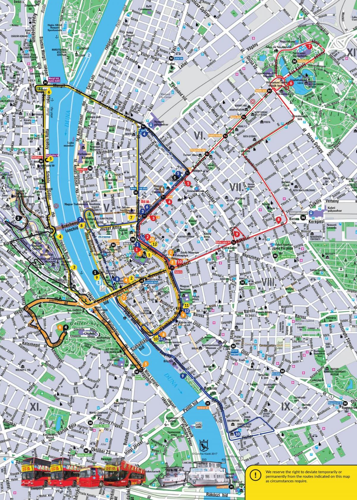 Будапешт автобусный тур, карта