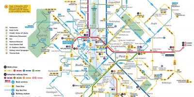 Карта Будапешта на общественном транспорте